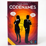 Codenames board game box with white background